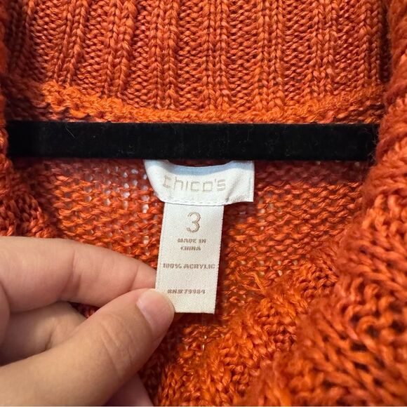 Chico’s Women’s Cassia Orange Cowl-Neck Sleeveless Tunic Sweater Size XL NWT - Picture 6 of 8